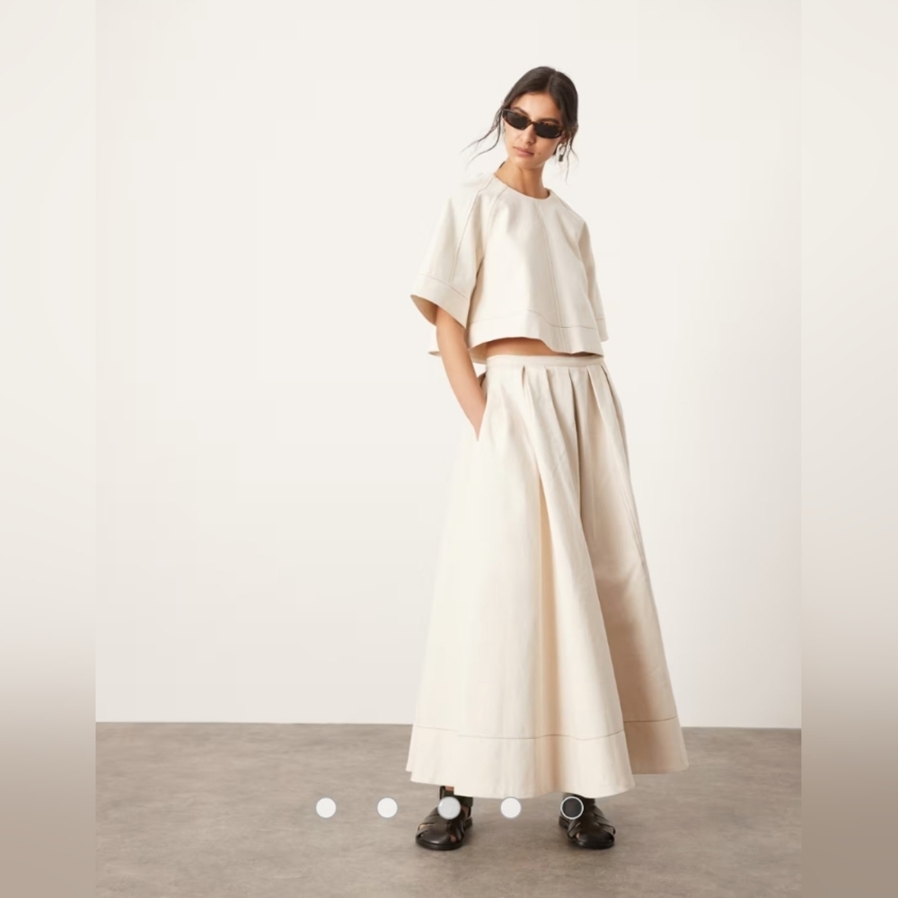 Heyson Twill Pleat Detail Maxi Skirt